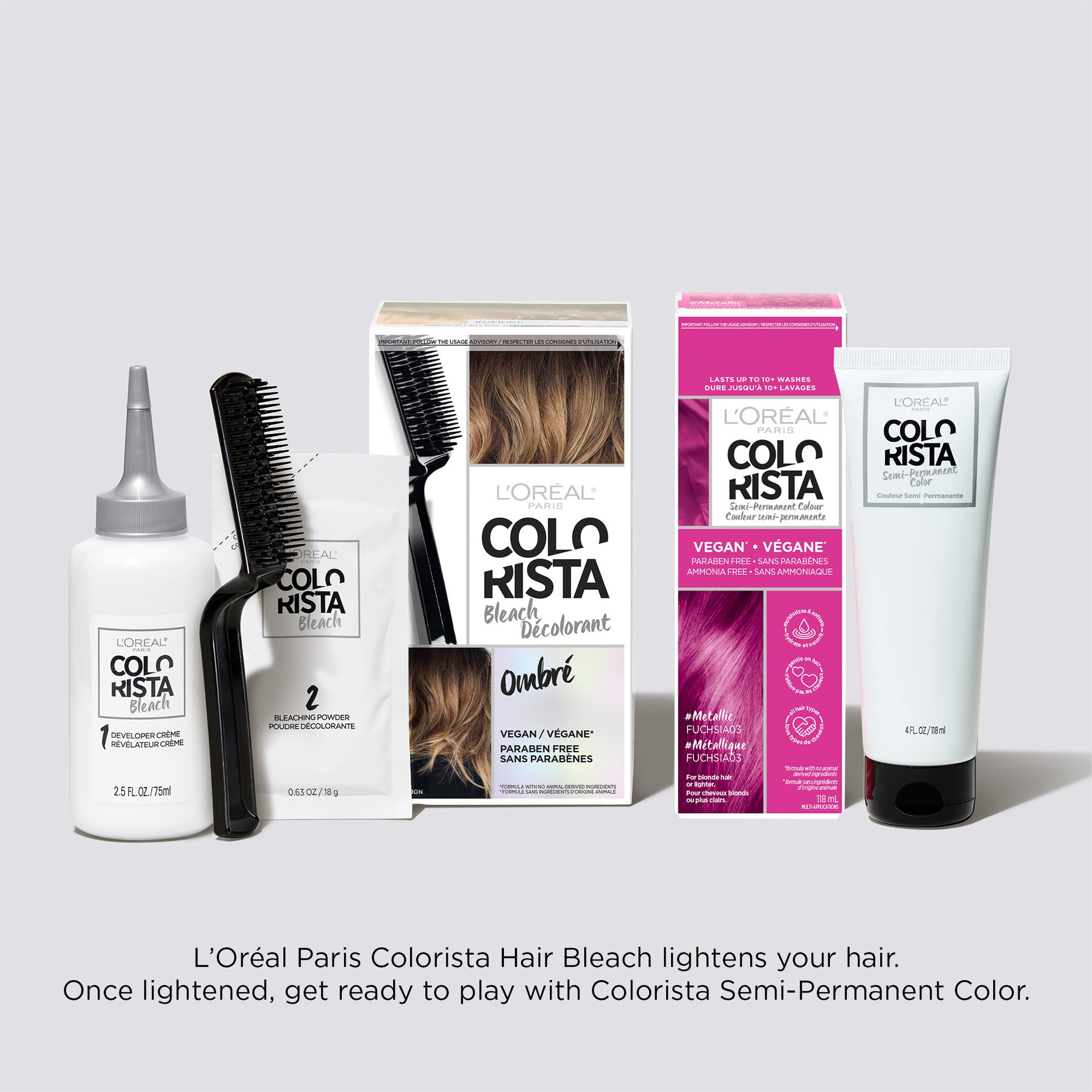 You can use Colorista Bleach and then Colorista Semi Permanente